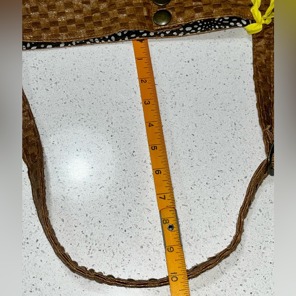 Industry Brand 18”L Woven Tote Bag NWT Brown Faux Leather BasketWeave - Picture 12 of 13